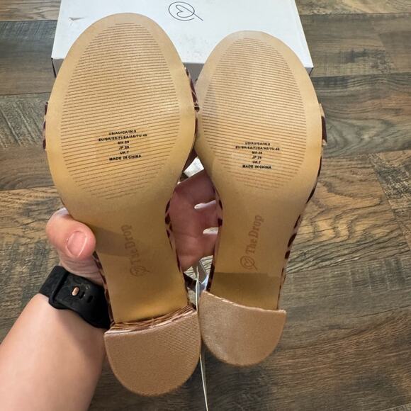 The Drop Rebecca Leopard Print Block Heel Sandals Women’s Size 9 New w/ Box - Picture 6 of 7